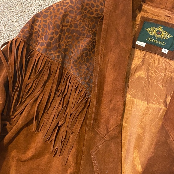 Avanti Brown Suede Fringe Blazer - Picture 3 of 12